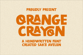 Orange Crayon Font Free Download | Playful Handwritten Display Typeface