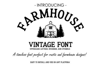 Farmhouse Vintage Font for Rustic Design Projects